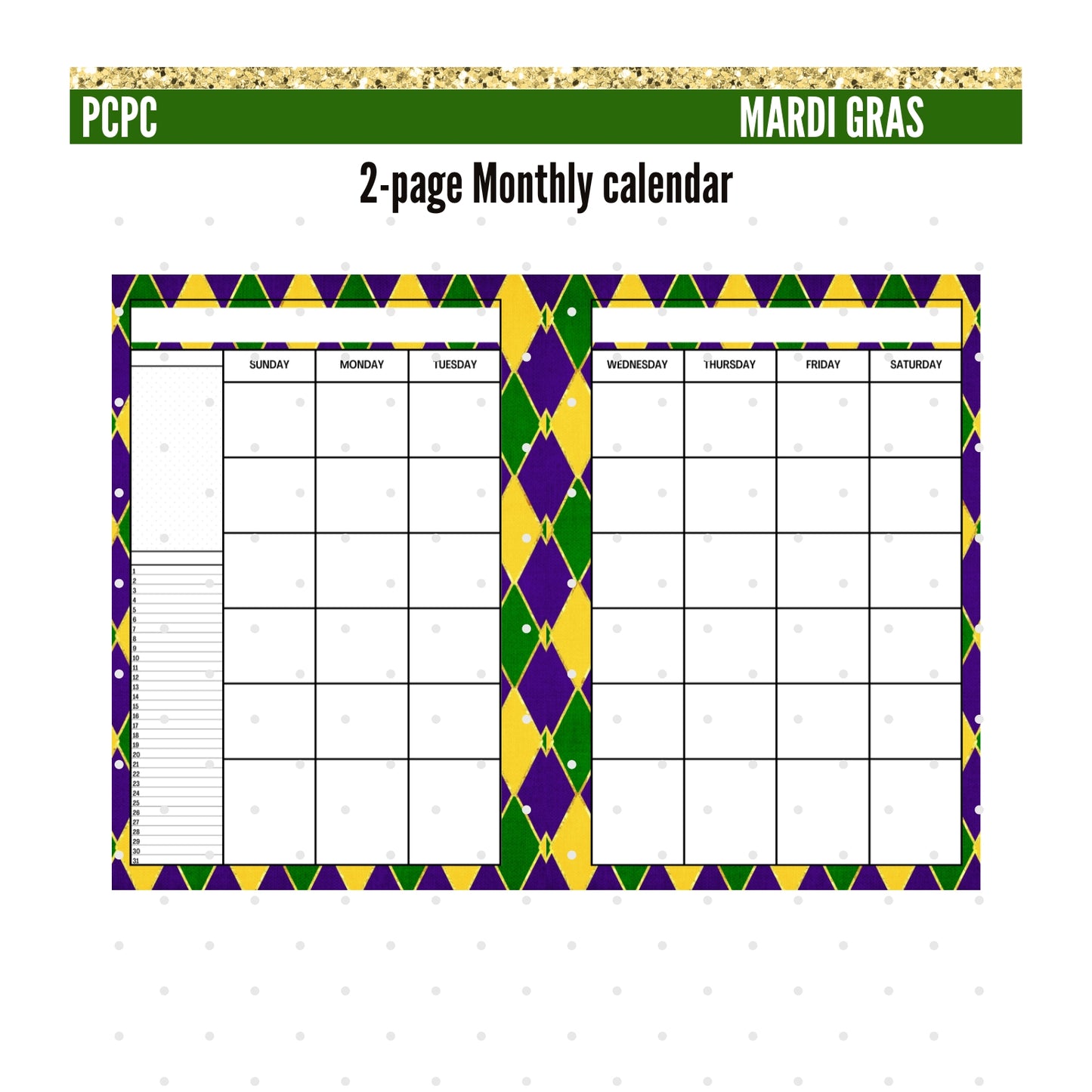 Monthly Deco.  Mardi Gras