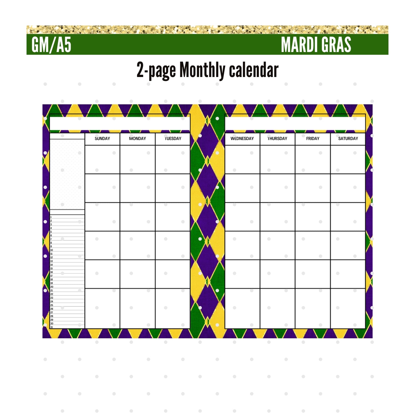 Monthly Deco.  Mardi Gras