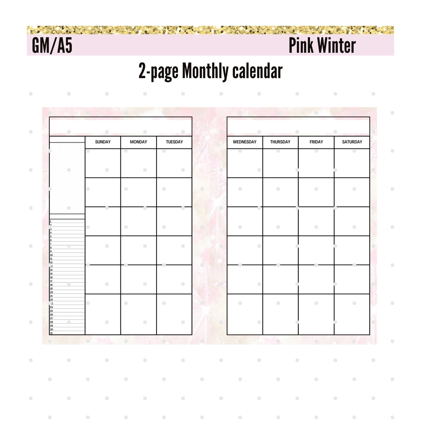 Monthly Deco. Pink Winter