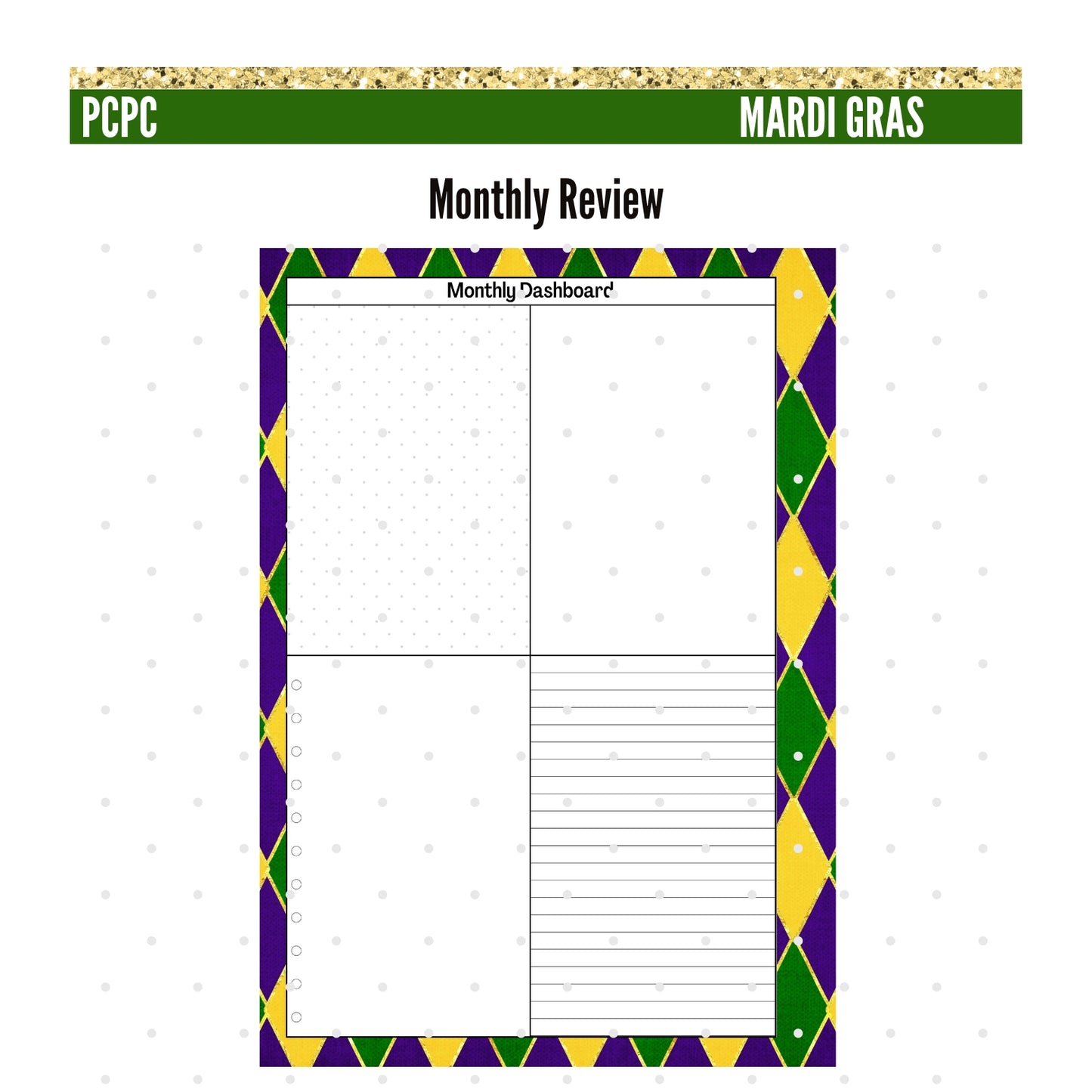 Monthly Deco.  Mardi Gras