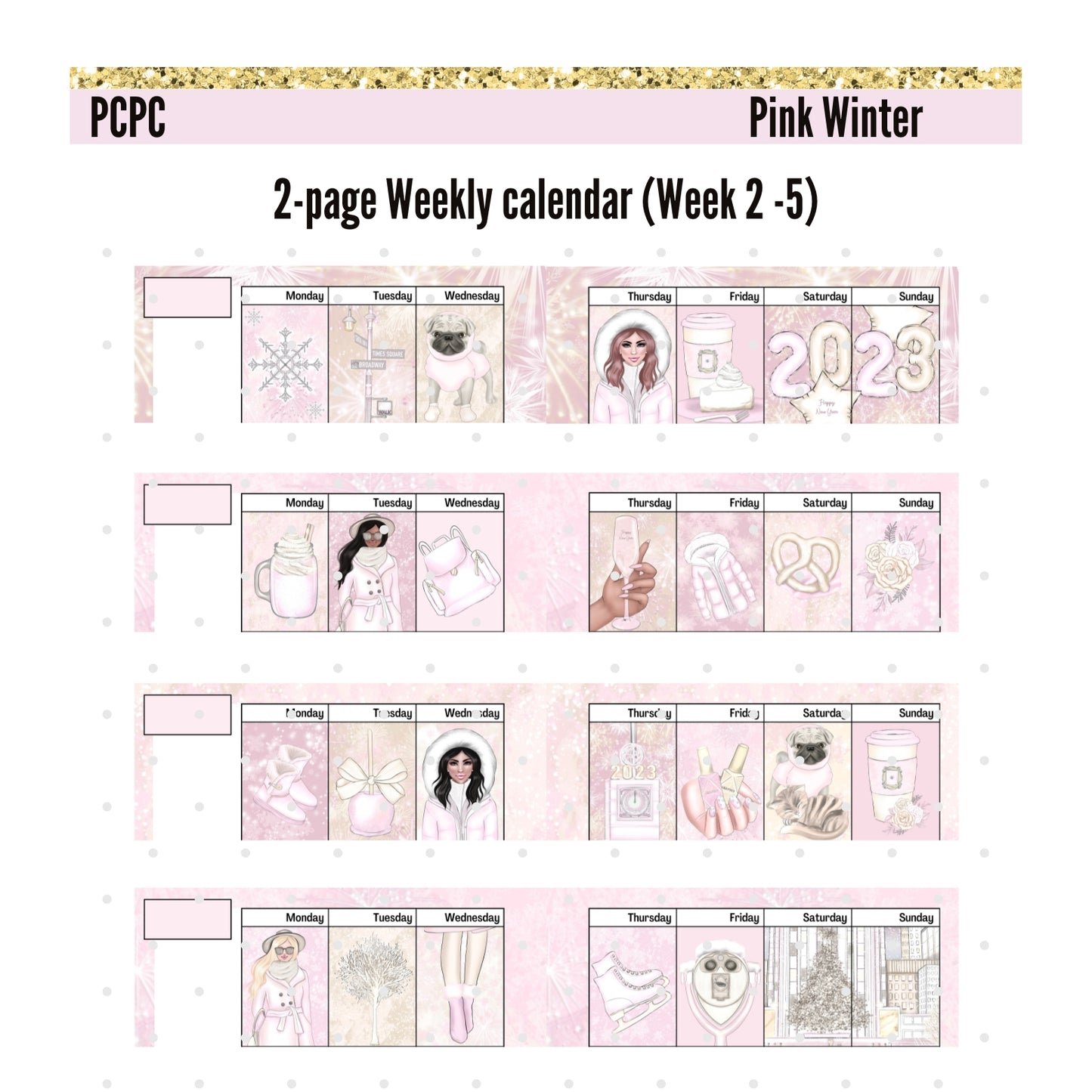 Monthly Deco. Pink Winter