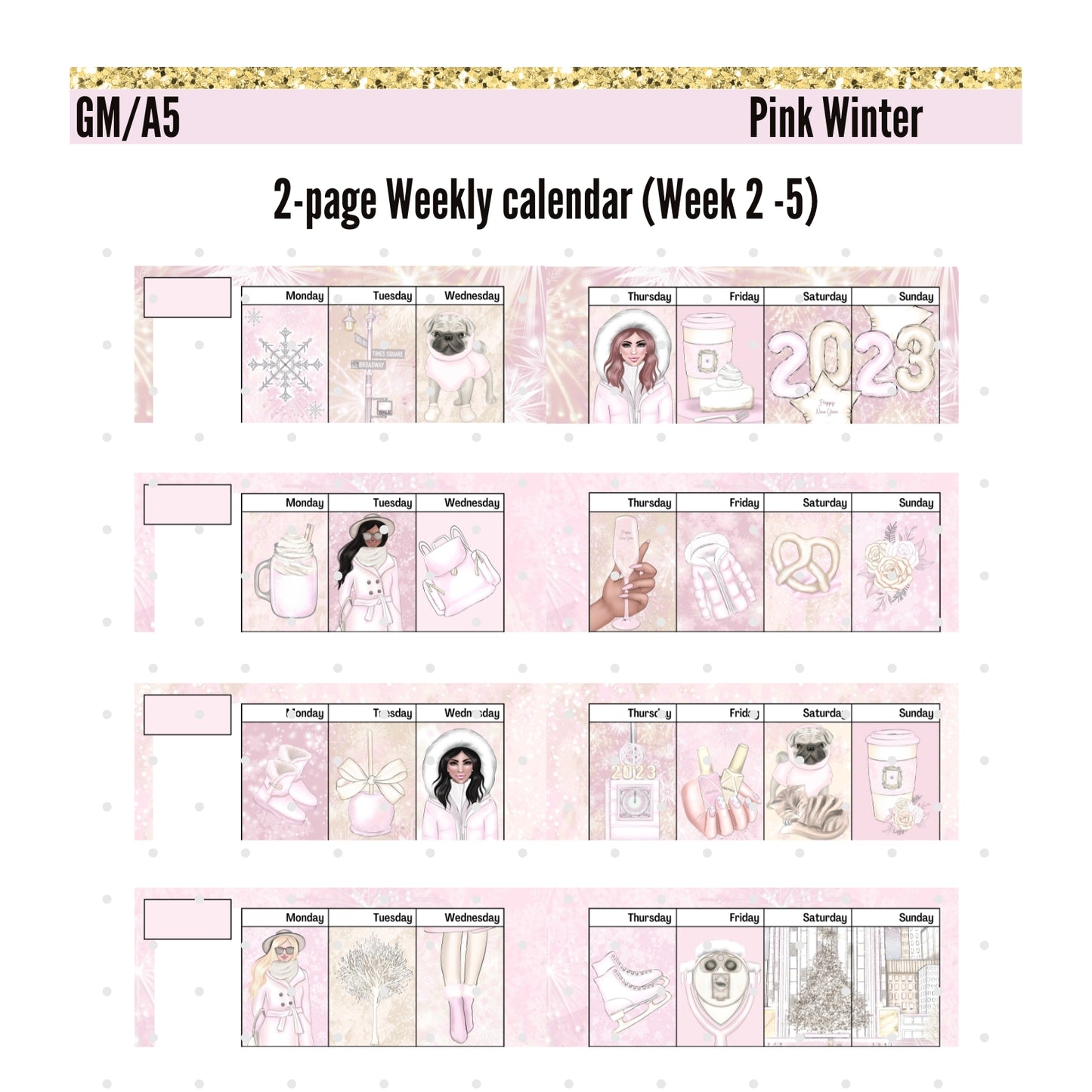 Monthly Deco. Pink Winter